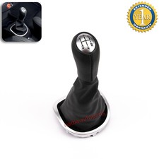 Pomello Leva del Cambio per Renault Clio 3 III 5 Marce Nero Pelle con Cuffia