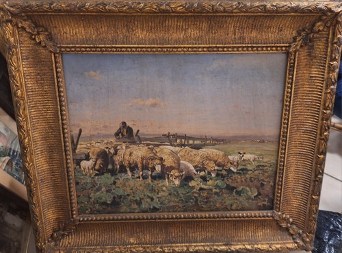 Dipinto olio tavola - olio, su