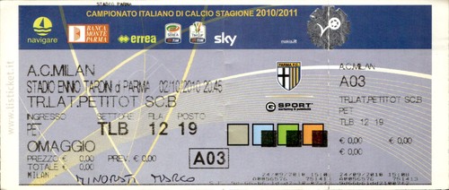 Biglietto stadio milan - biglietto, vs