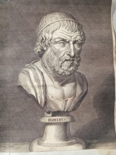 Incisione rame 700 omero busto - rame,