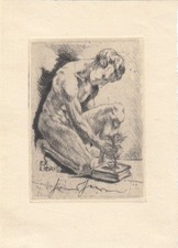 Exlibris Bookplate Linoleum