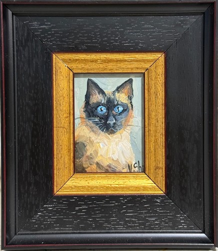 Aceo incorniciato gatto - aceo,
