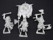 Warhammer Fantasy Beastmen Bestigor Khorngor Command Khorne metal OOP