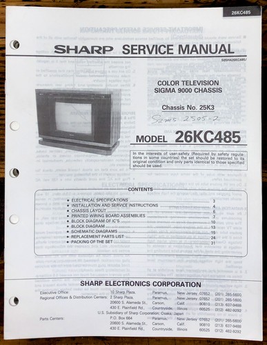 Sharp 26kc485 manuale - 26kc485, di