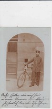 Foto cartolina militare epoca imperiale - Berlino soldato tedesco con bicicletta 1911