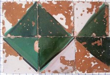 sei riggiole piastrelle mattonelle maioliche antiche in cotto 20x20 lotto 227