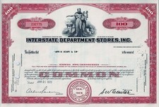 Interstate Department Stores Inc., 1970 (100 azioni)