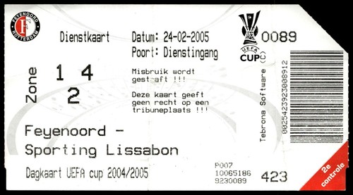 Biglietto 2005 feyenoord - biglietto,