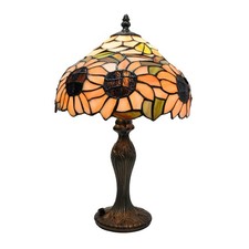 Lampada da tavolo stile Tiffany arte artigianale vetro colorato lampade da comodino scrivania luce