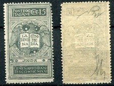 REGNO D'ITALIA 1921 DANTE ALIGHIERI NON EMESSO MNH** CAT. 116A