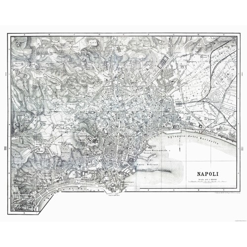 Mappa storica napoli italia - mappa,