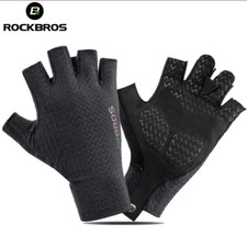 ROCKBROS Guanti Mezze Dita Ciclismo Seta Ghiaccio Antiurto MTB Strada Bici Equitazione