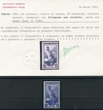 Centesimo di lavoro. 50 con filigrana invisibile