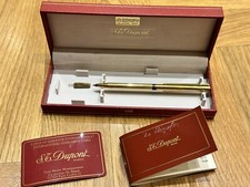 Penna St. Dupont Argento Massiccio 925 Gold Plated Del 1989 Garanzia E Scatola