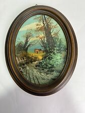 OVALE  DIPINTO OLIO VINTAG E