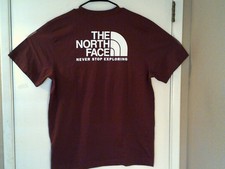 NEW NORTH FACE "EVO Throwback Tee" MEN'S MAROON WHITE T-SHIRT L NF0A8EBA0V0