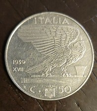 Italy 50 Centesimi 1939R Yr