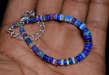 Bracciale In Opale Naturale Etiope Di 7" Con Perle Di Opale Di Fuoco F3198