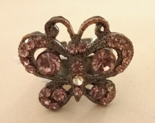 ANELLO BIJOUX   VINTAGE "  FARFALLA E STRASS  "  (13C)  REGOLABILE(s21)