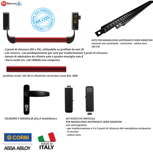 Maniglione antipanico corni - antipanico,