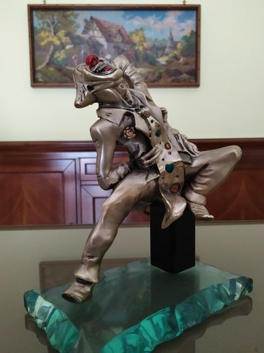 Pagliaccio statua argento - statua,