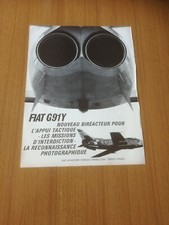 1967 FIAT G91Y BIREATTORE AEREO MILITARE PUBBLICITA FRANCESE EPOCA VINTAGE AD 