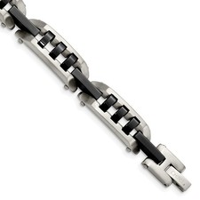 Bracciale acciaio inox - inox, nero