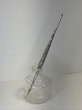 Antica penna vittoriana argento sterling dip calligrafia accessorio scrivania scrittura