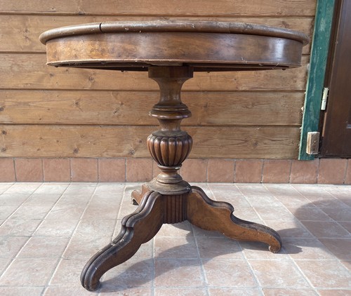 Tavolino rotondo noce luigi - tavolino,