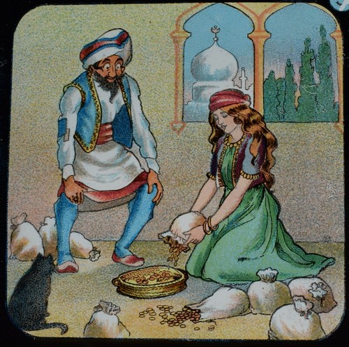Magic lantern slide ali baba - lantern,