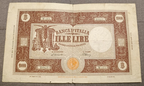 1000 lire grande - grande, "m"