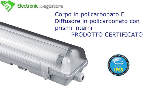 Plafoniera stagna neon ip65 - stagna,