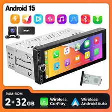 Autoradio 1DIN con RDS/NAVI/WIFI/BT Android 15 Wireless CarPlay Touchscreen DAB+