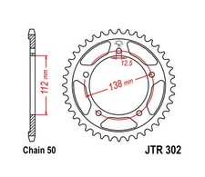 JT Steel Rear Sprocket 530 43T