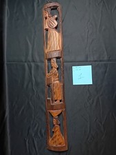 Maschera africana origine Etiopia in legno intagliato 3 scene