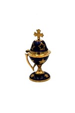 Blue Enameled Brass Incense