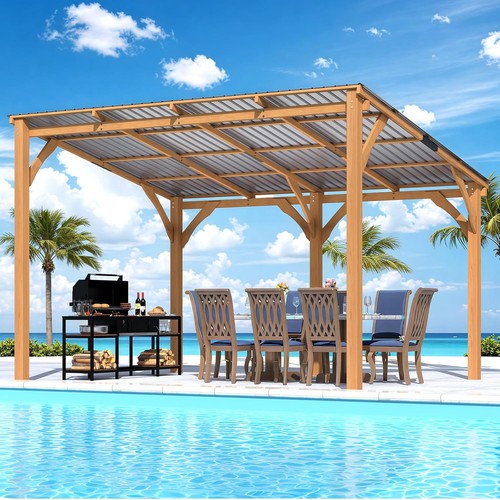 Outdoor wooden gazebo - wooden,
