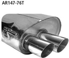 Bastuck Acciaio Inox Sportivo + Vbr Alfa Romeo 147 Gta 2x76mm Angolo Acuto