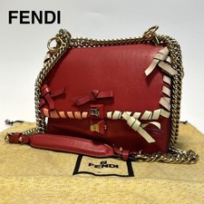 Borsa a tracolla FENDI in pelle rossa autentica I0923614