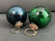 Vecchie Palline Kugel Decorative Di Vetro Natalizie Rare Originali 2 Pz