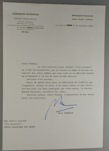 Autografo politico francese