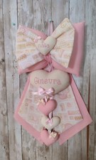 Fiocco nascita bimba nome personalizzabile 