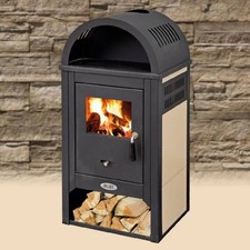 Stufa a Legna VIENNA Beige – 10 kW – Acciaio e Ghisa – Classe A – Riscaldamento 
