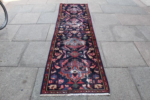Runner lungo blu lana