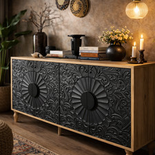 63' Carved Door TV Stand