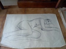 STUDIO RAGAZZA DISEGNO ANNI 50 SU CARTA CM. 50X75 NON FIRMATO NO GUTTUSO