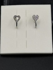 Due Piercing finto per il naso NO FORO in Acciaio chirurgico con veri zirconi