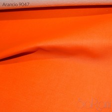 Tessuto Ecopelle Semi Lucida Rigata 1/2 metro Pelle Tappezzeria Arancio Divano 