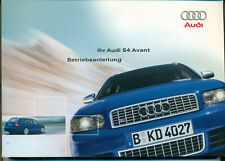 AUDI S4 S 4 AVANT 11.2002 Manuale Istruzioni Manuale