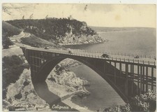 LIVORNO -PONTE DI CALIGNAIA E ROMITO AUTO -VIAGG.1957 CARTOLINA
